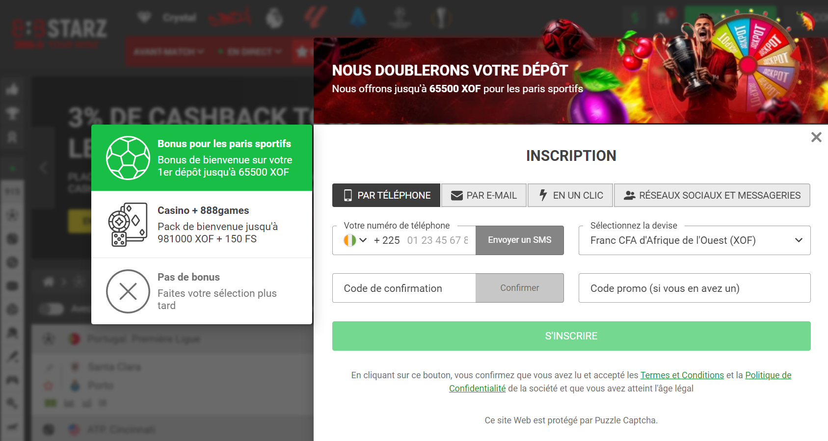 Inscriptions à 888starz en ligne