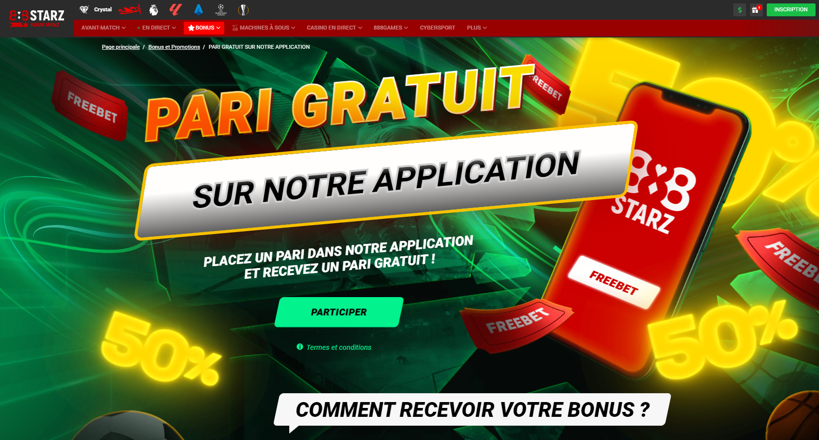 Bonus valides chez 888Starz